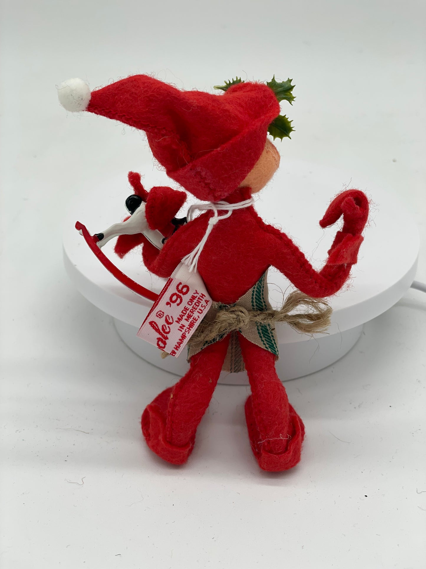 5" Red Workshop Elf with Rocking Horse 735696 Annalee