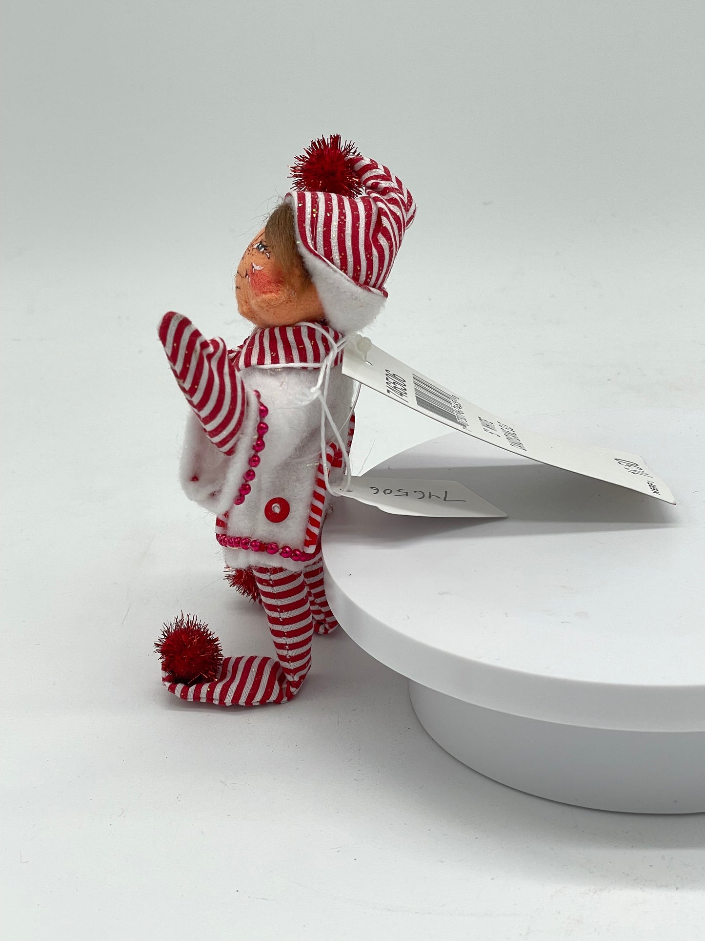 5" White Candycane Elf 746506 Annalee