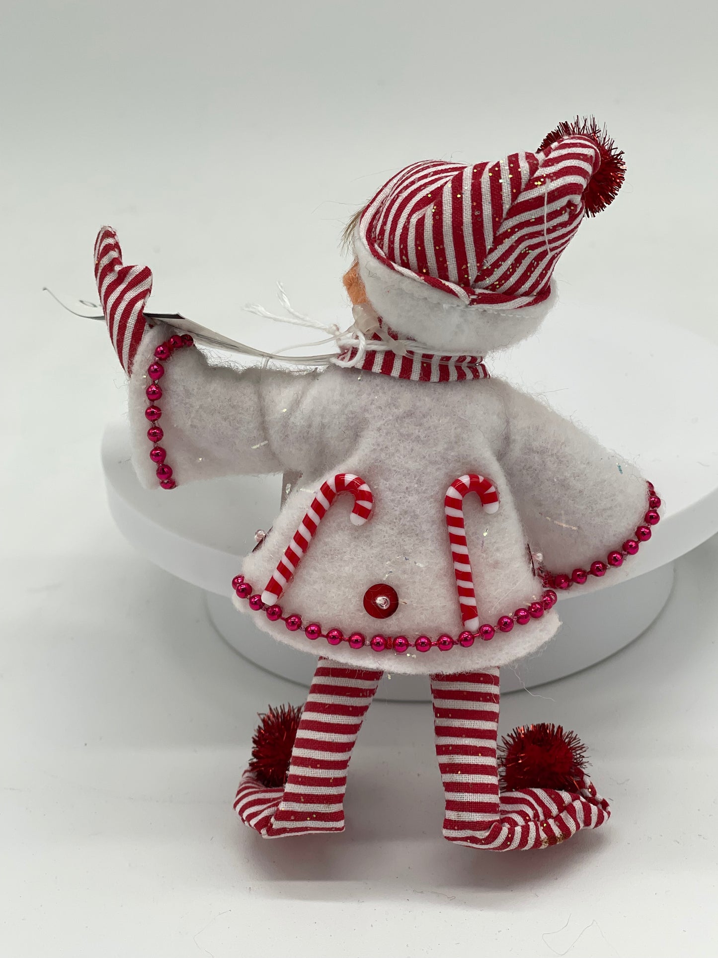 5" White Candycane Elf 746506 Annalee