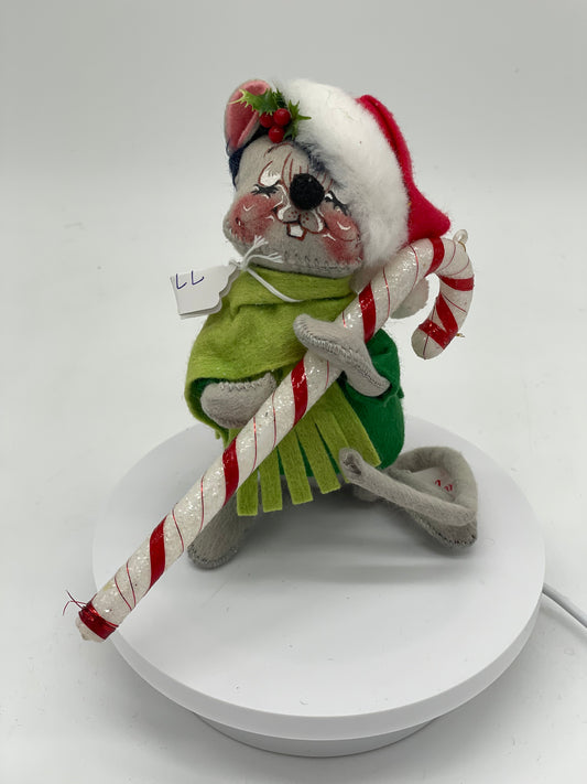 7" Mouse with Candy Cane 771288 Annalee