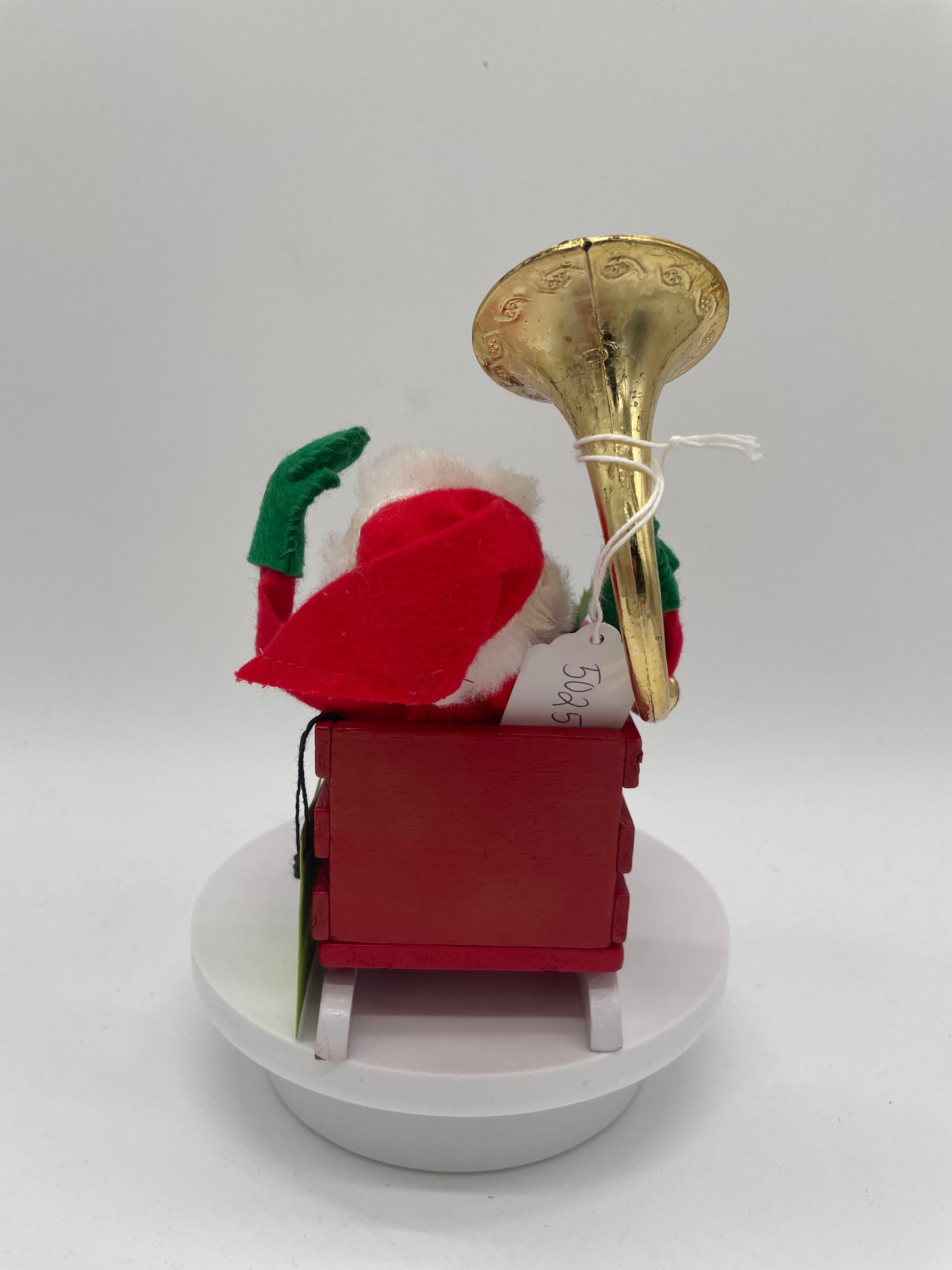 7" Santa in Sleigh with French Horn 502582 Annalee