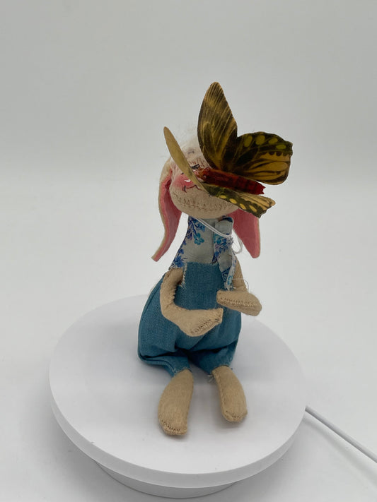 7" Country Bunny with Butterfly on Nose 062583 Annalee